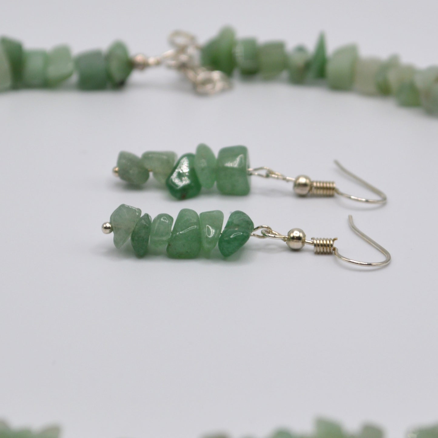 Aventurine Chips Necklace and Earring Set