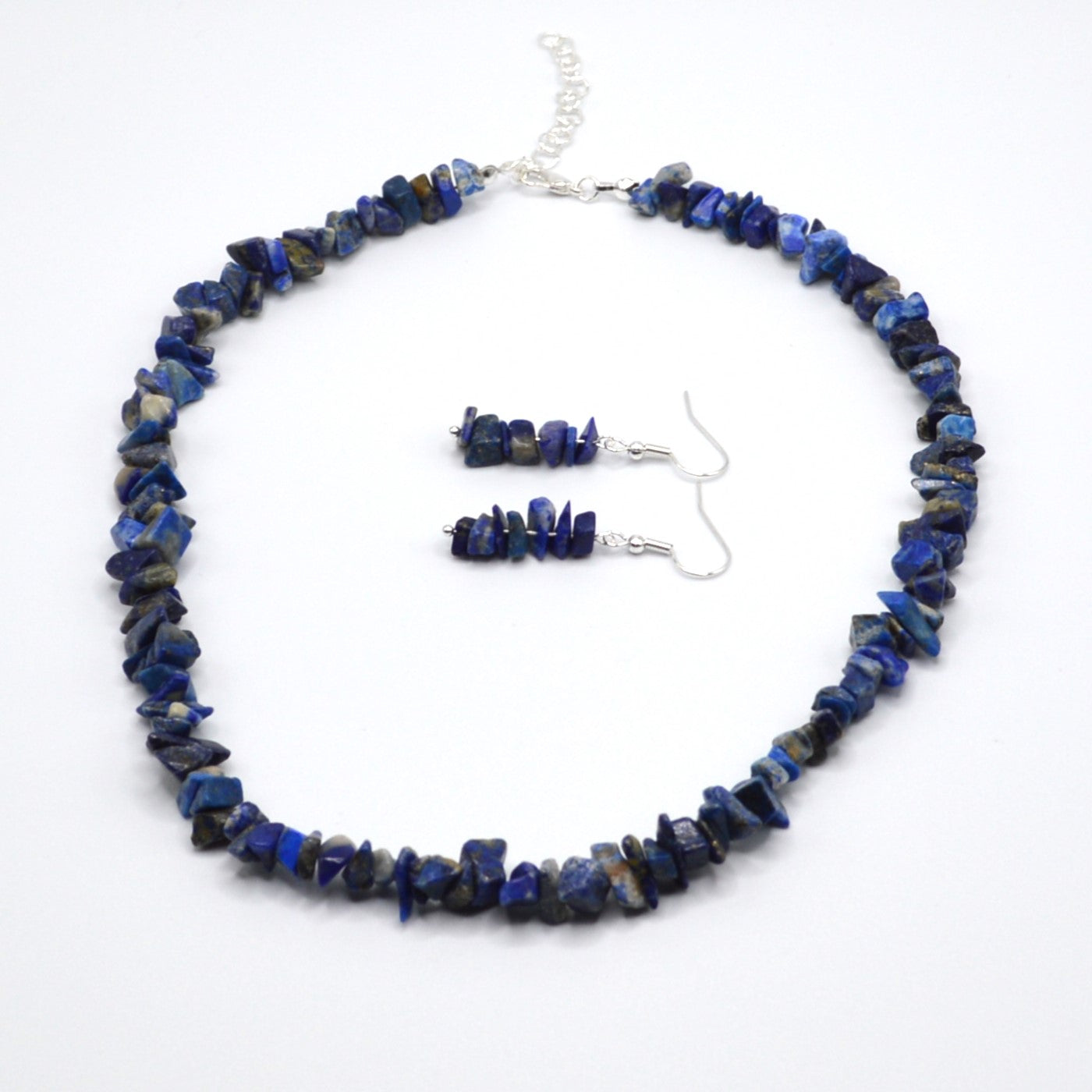 Lapis Lazuli Blue Chips Necklace and Earring Set