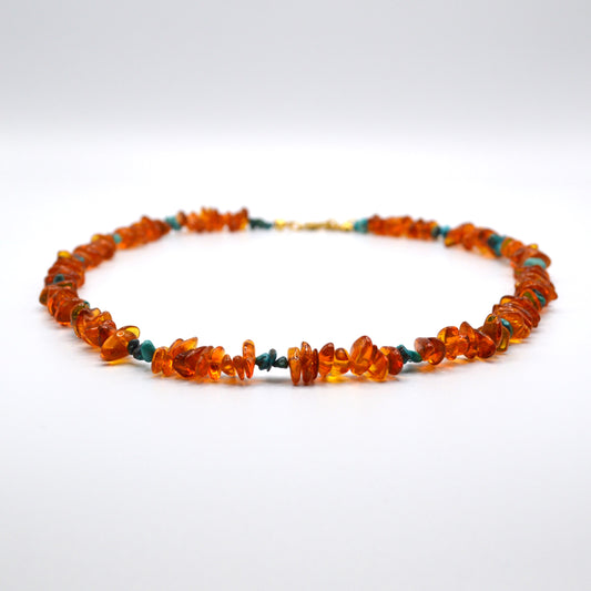 Baltic Amber and Turquoise Necklace