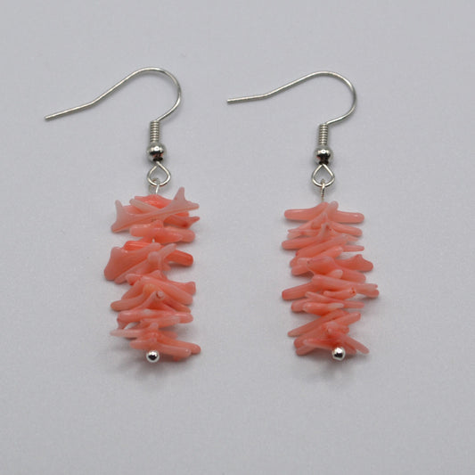 Light Pink Bamboo Coral Earrings