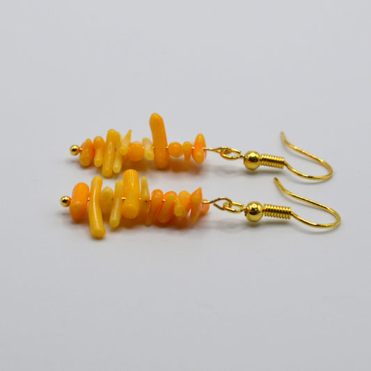 Orange Bamboo Coral Earrings