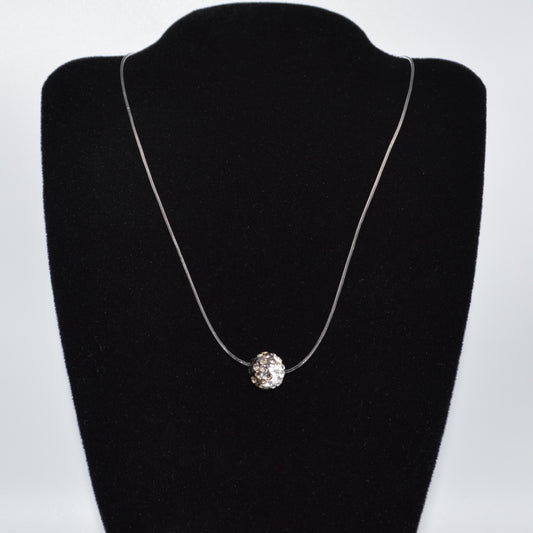 Floating Rhinestone Bead Necklace