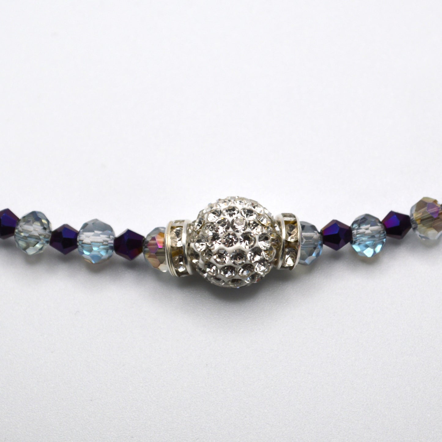 Purple and Blue Crystal Beaded Necklace