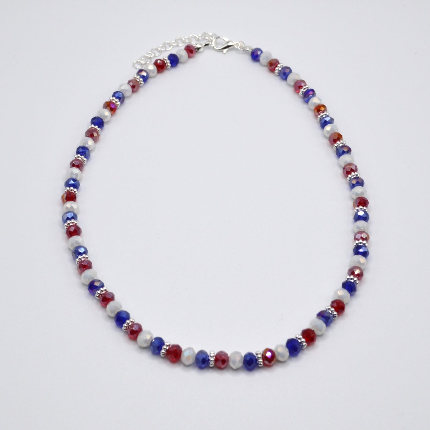 Red, White, and Blue Crystal Necklace