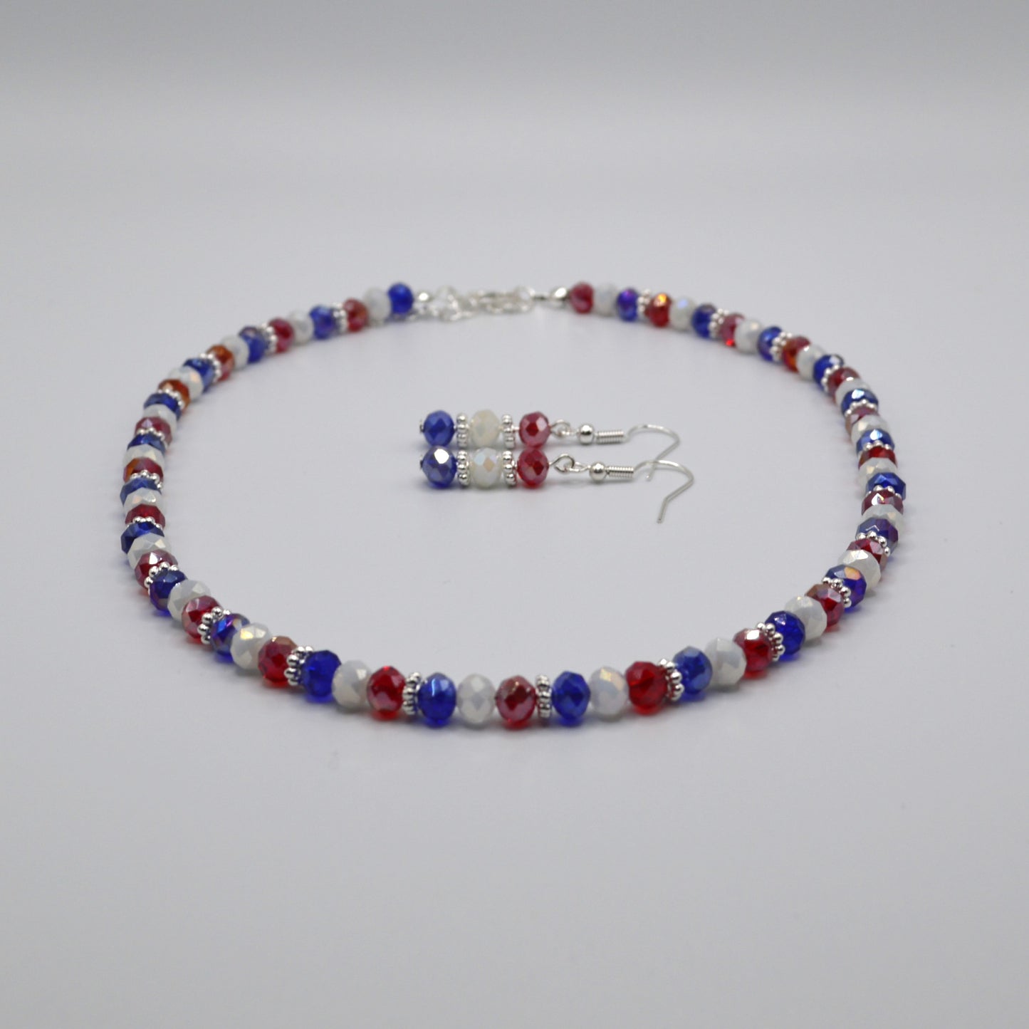 Red, White, and Blue Crystal Necklace