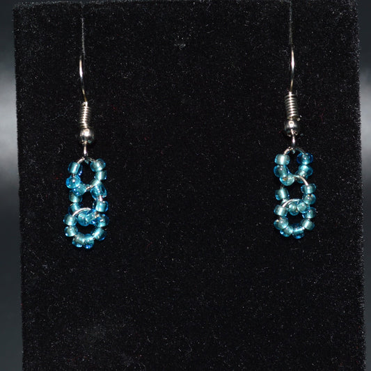 Aqua Seed Bead Earrings