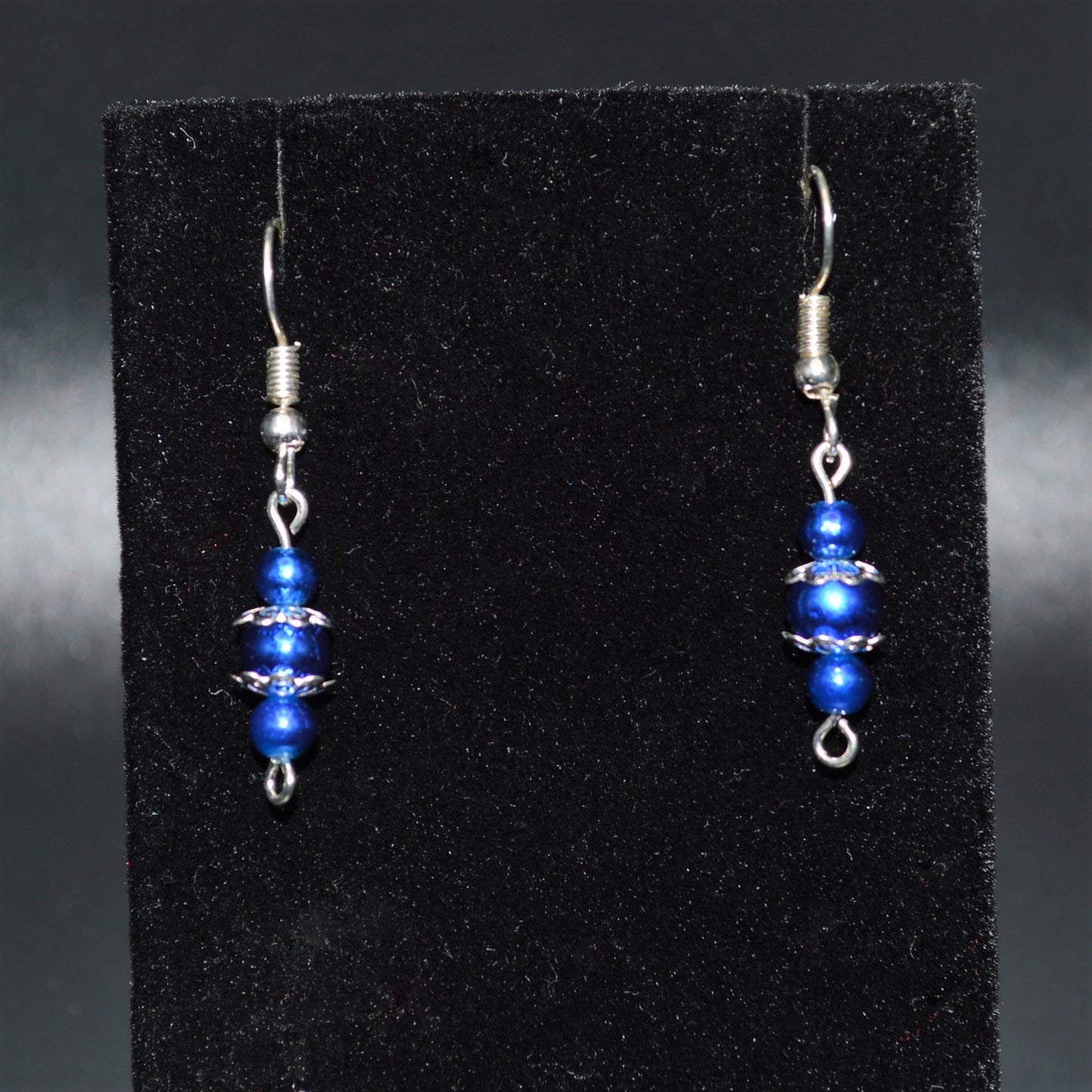 Royal Blue Glass Bead Earrings