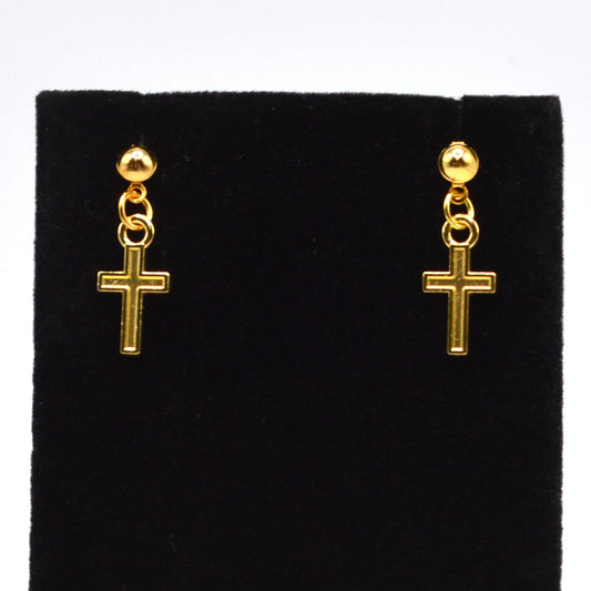 Gold Cross Earrings