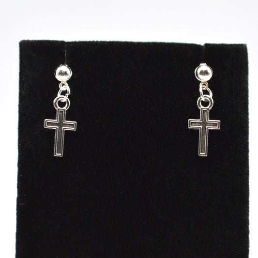 Silver Cross Earrings