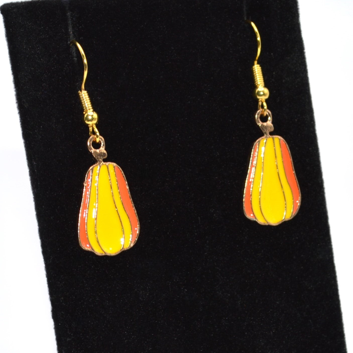 Fall Yellow and Orange Gourd Earrings