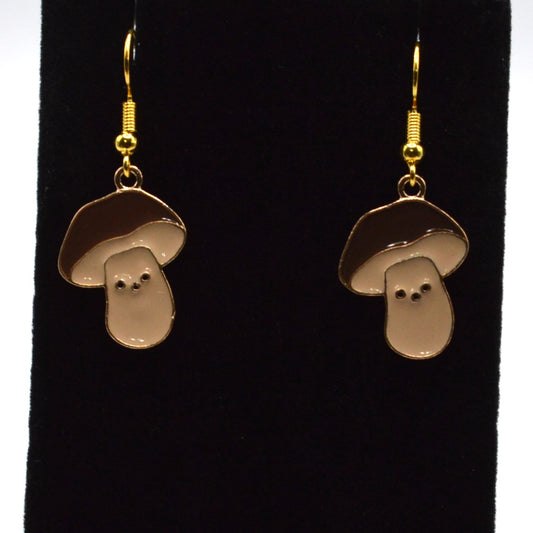 Mushroom with a Face Earrings