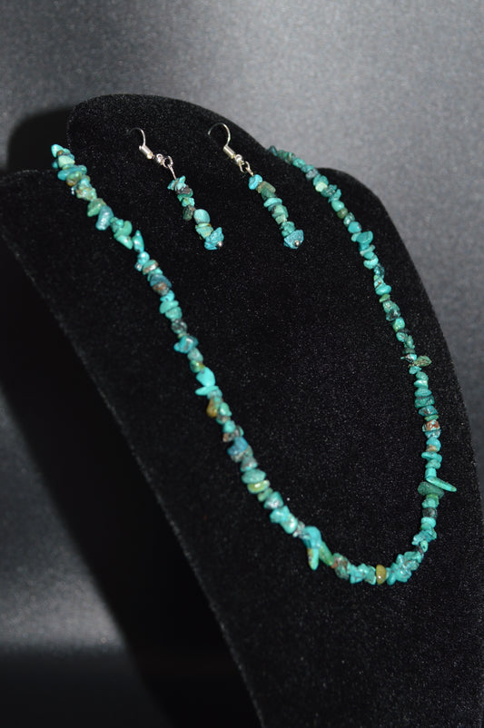 Turquoise Chips Necklace and Earring Set