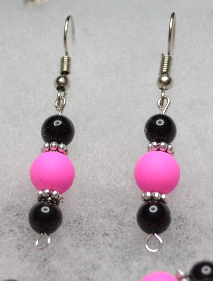 Buy Hot pink beautiful drop earrings Online. – Odette