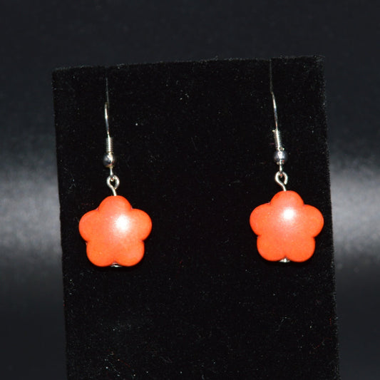 Resin Flower Earrings (Orange)