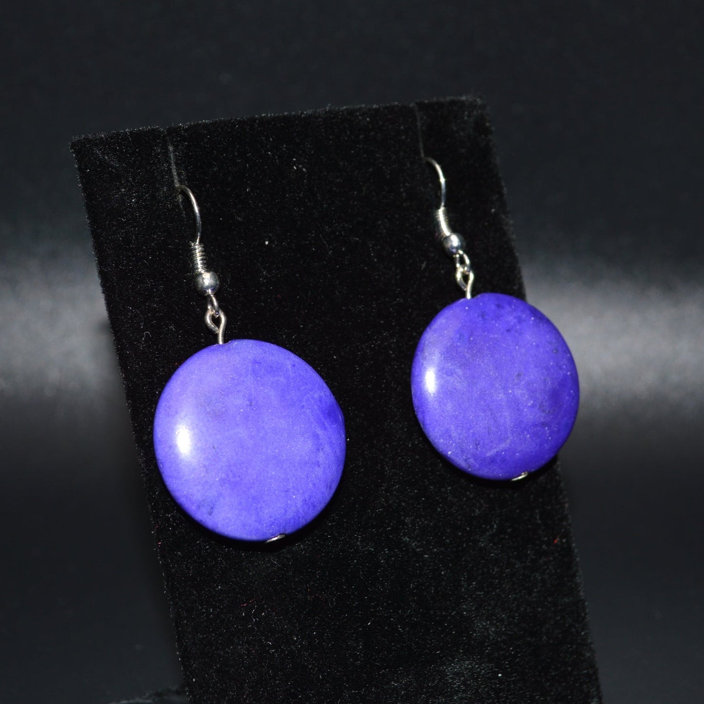 Large Ceramic Round Earrings (Purple)